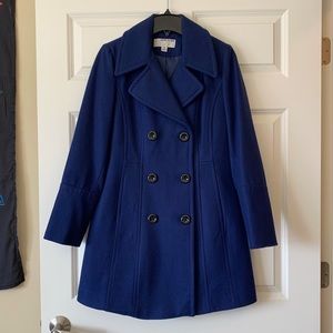 Anne Klein Double-Breasted Peacoat Navy Size M